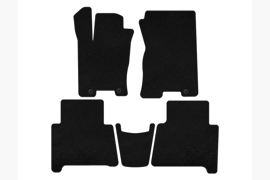 Kia Mohave 2008-2016 Tapis de sol textile Premium (2 rangées, Noir) Image