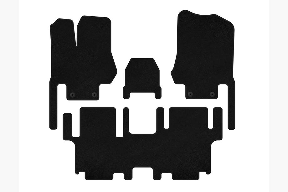 Nissan Quest 2011-2017 Tapis de Sol Textile Premium (2 Rangées, 7 Places, Noir) Image
