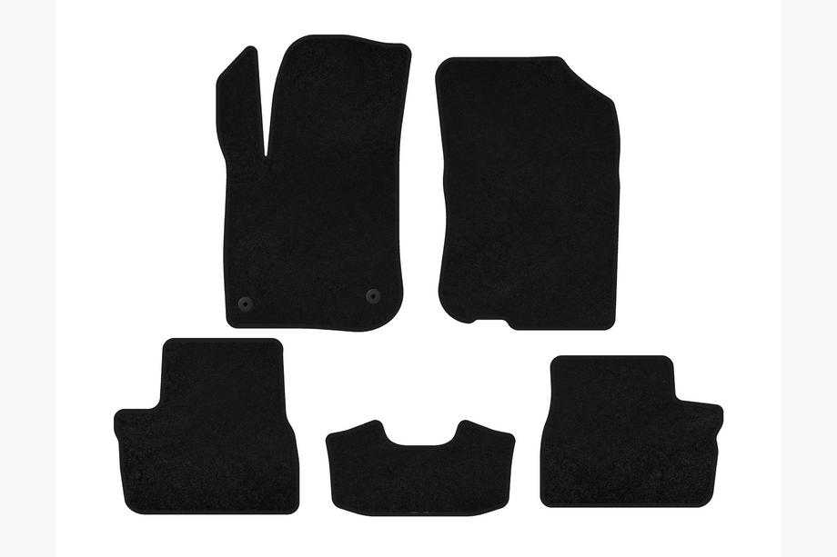 Peugeot 208 2012-2019 Tapis de sol textile Premium (HB, 5 portes, Noir) Image