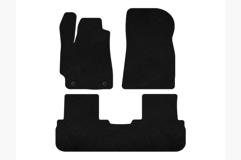 Toyota Highlander 2008-2013 Tapis de sol textile Premium (2 rangées, Noir) Image