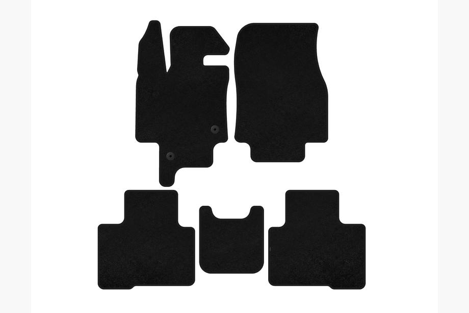 Toyota Highlander 2019- Tapis de Sol Textile Premium (2 Rangées, 7 Places, Noir) Photo 1