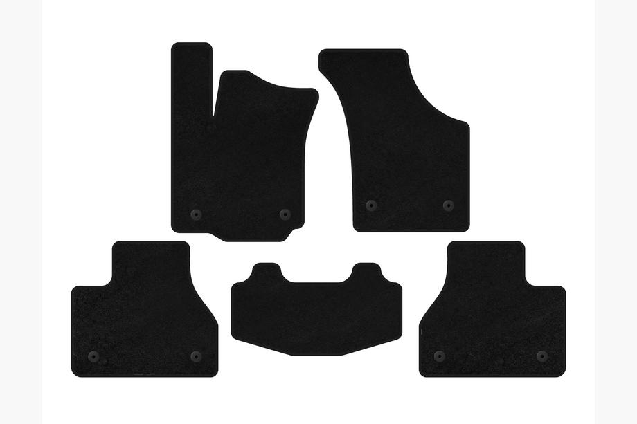 Volkswagen Phaeton 2002-2016 Tapis de sol textile Premium (SD, Empattement court, Noir) Image
