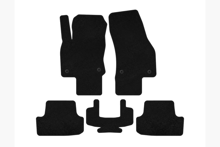 Volkswagen T-Roc 2017-2025 Tapis de sol textile Premium (5 portes, Noir) Image