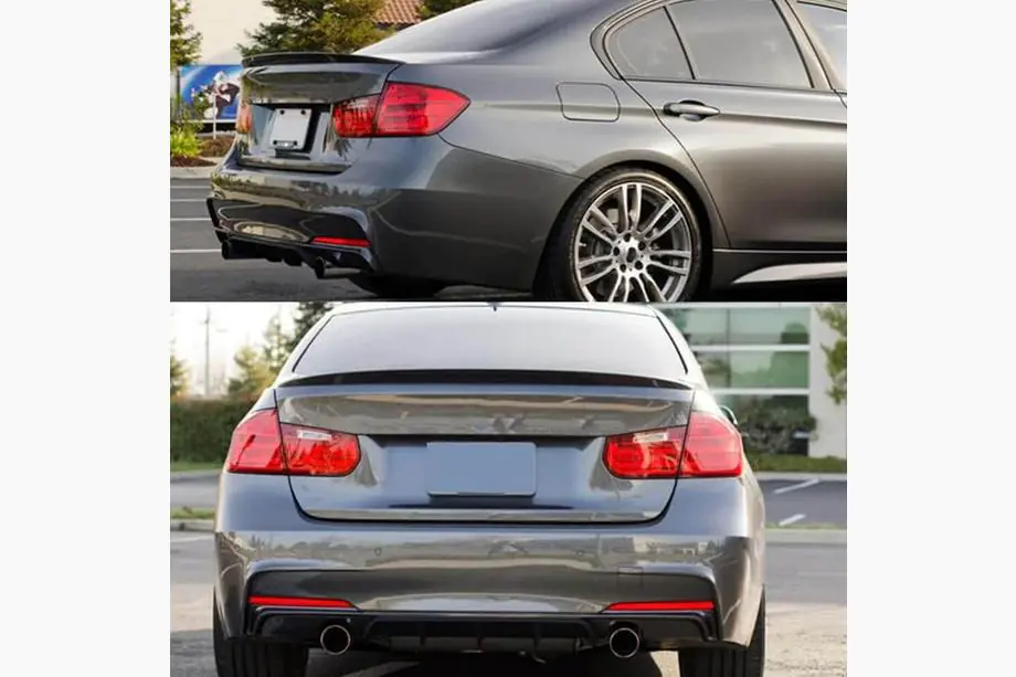 BMW 3 Series F30/F31 2012-2019 Spoiler de coffre Noir Brillant ABS (SD) Photo 2