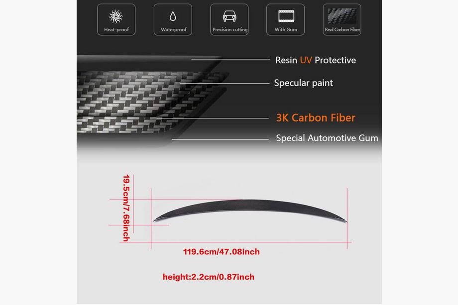 BMW 4 Series F32/F33/F36 2012-2020 Aileron V8 (pour F32, Carbone) Photo 6