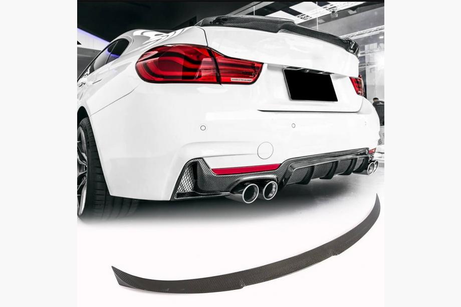 BMW 4 Series F32/F33/F36 2012-2020 Spoiler de coffre Carbon V4 (pour F36) Image