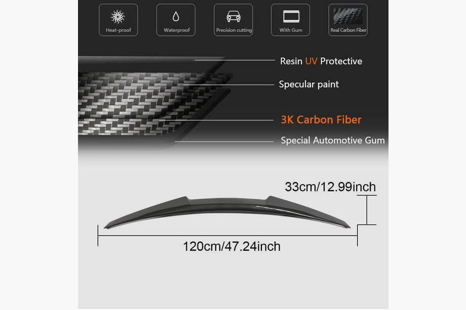 BMW 4 Series F32/F33/F36 2012-2020 Spoiler de coffre Carbon V6 (pour F36) Photo 5