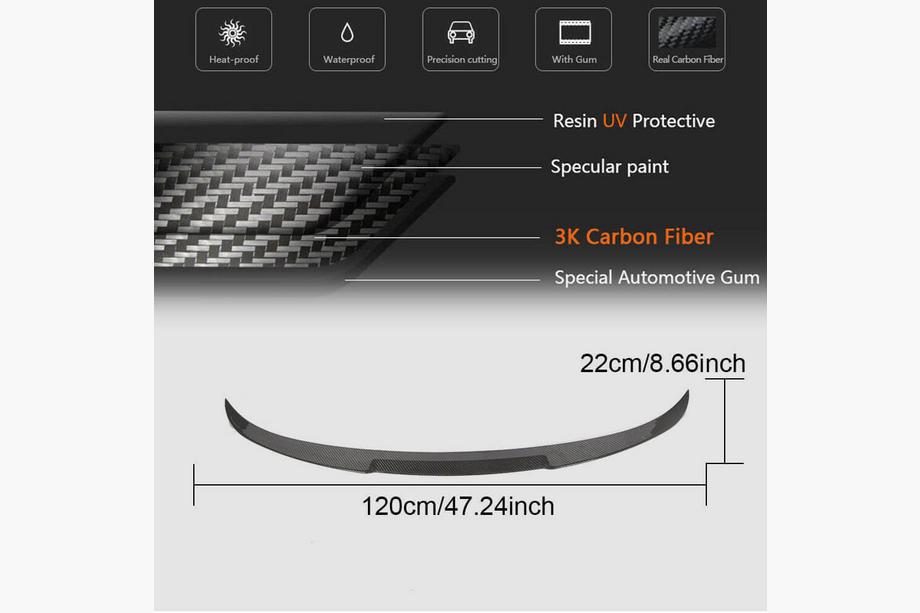 BMW 4 Series F32/F33/F36 2012-2020 Spoiler de coffre Carbon V8 (pour F36) Photo 6