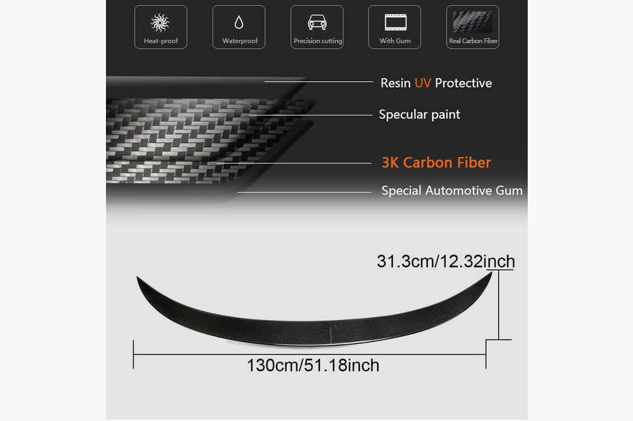 BMW 6 Series F12/F13/F06 2011-2018 Aileron de coffre Carbone V5 (pour F06/F13) Photo 5