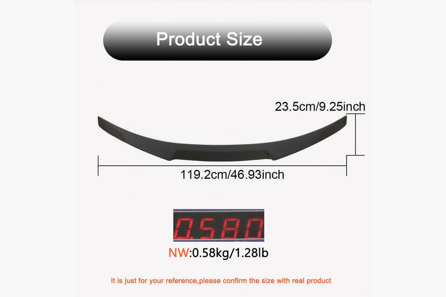 BMW 4 Series F32/F33/F36 2012-2020 Aileron M4-Style V2 (pour F82, Carbone) Photo 4