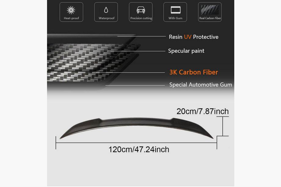 BMW 4 Series F32/F33/F36 2012-2020 Aileron CS-Style (pour F82, Carbone) Photo 5