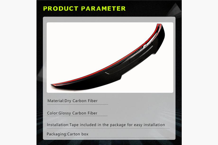BMW 4 Series F32/F33/F36 2012-2020 Aileron PSM-Style V1 (pour F82, Carbone) Photo 6