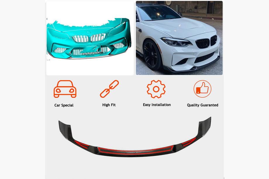 BMW 2 Series F22/F23 2014-2021 Lame avant Lip V4 pour F87 M2 Competition, Carbone Photo 2