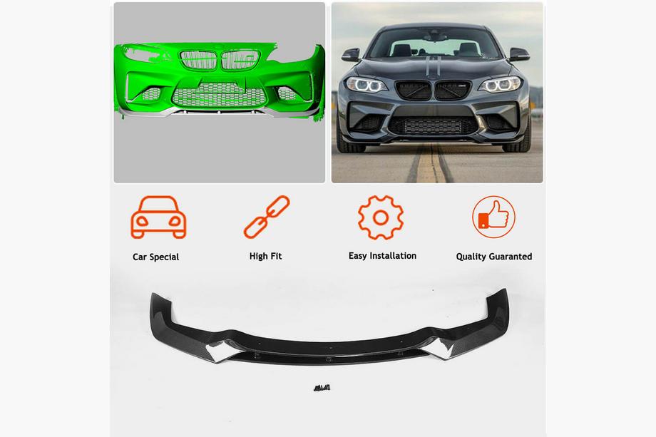 BMW 2 Series F22/F23 2014-2021 Lame de Pare-chocs Avant Carbone V6 (pour F87) Photo 3