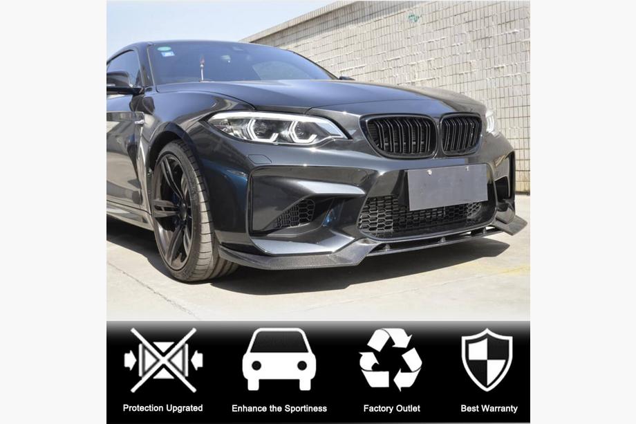 BMW 2 Series F22/F23 2014-2021 Lame de Pare-chocs Avant Carbone V6 (pour F87) Photo 4