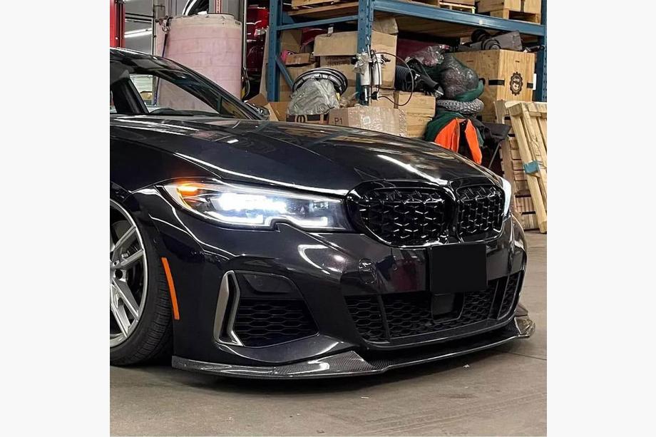 BMW 3 Series G20/G21 2018- Lame avant pare-chocs V5 (pour M-Sport 2018-2022, Carbone) Photo 2
