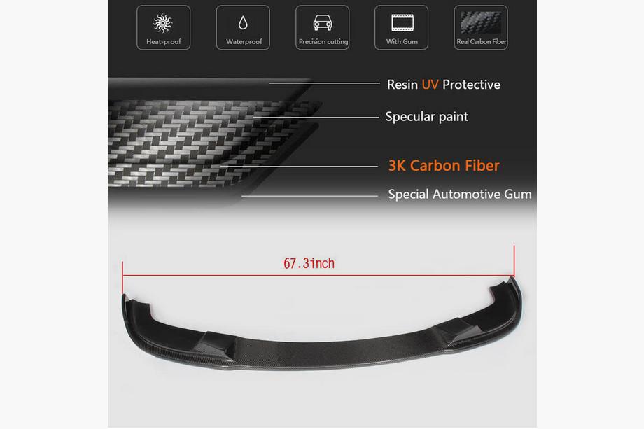 BMW 5 Series E60/E61 2003-2010 Lame de pare-chocs avant (pour M-Sport, Carbone) Photo 5