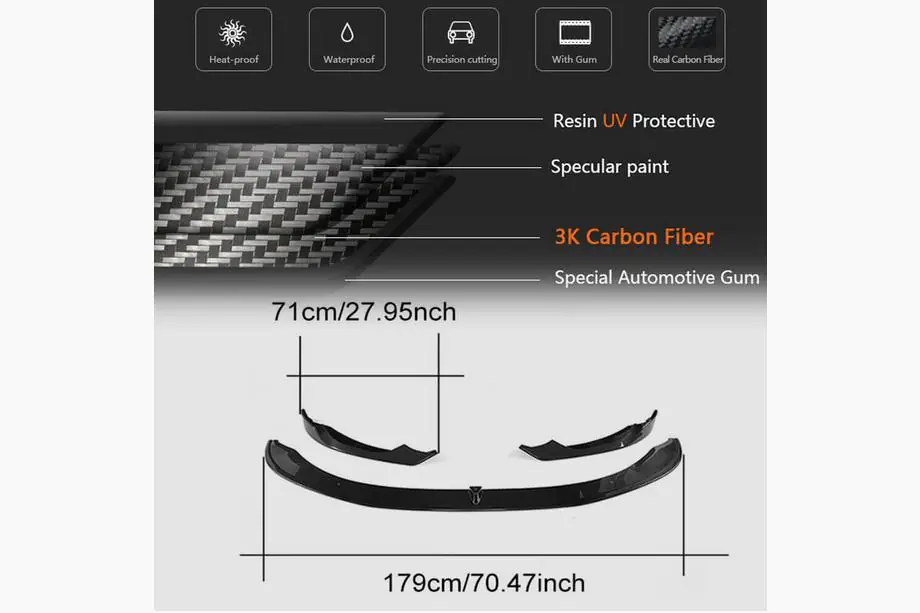 BMW 3 Series F30/F31 2012-2019 Lame avant V2 pour F80 Carbone Photo 5