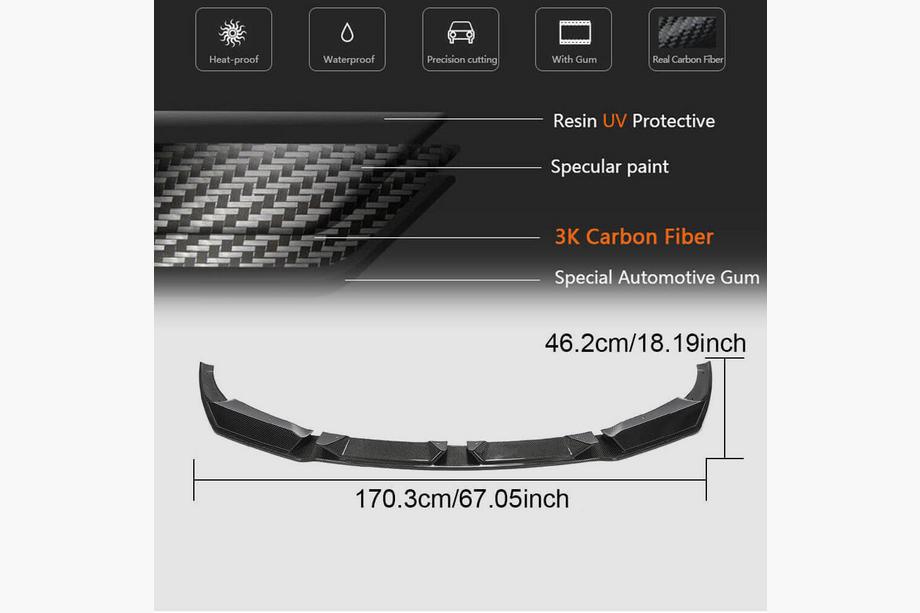 BMW X4 G02 2018- Lame avant de pare-chocs (pour F98 2018-2021, Carbone) Photo 5
