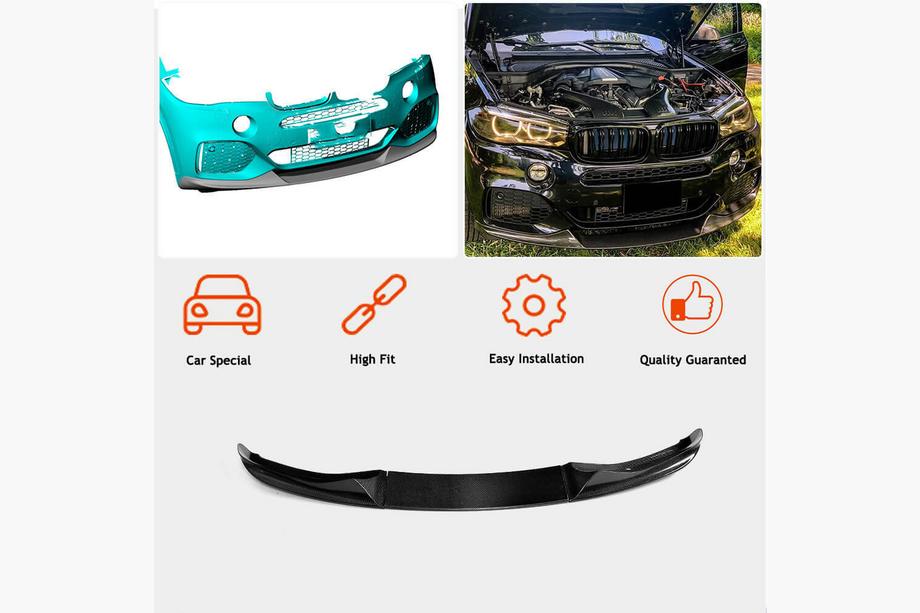 BMW X5 F15 2013-2018 Lame avant pare-chocs (pour M-Sport, Carbone) Photo 2