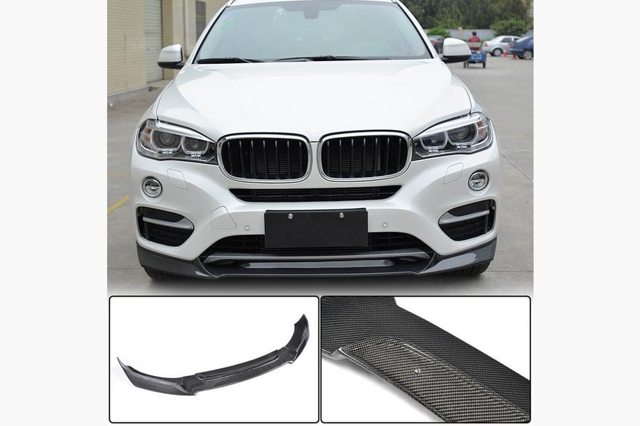 BMW X6 F16 2014-2019 Extension de pare-chocs avant Lip V2 (pour Base, Carbone) Photo 2