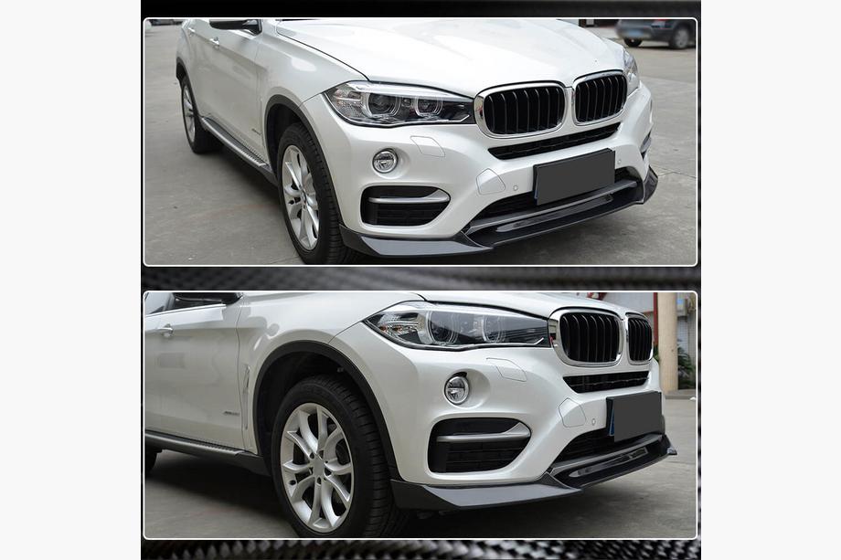BMW X6 F16 2014-2019 Extension de pare-chocs avant Lip V2 (pour Base, Carbone) Photo 5