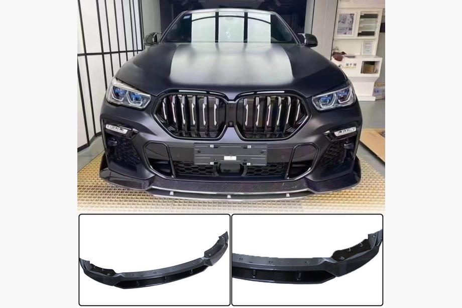 BMW X6 G06 2019–2027 Lame de Pare-chocs Avant (pour M-Sport 2018-2022, Carbone) Photo 1