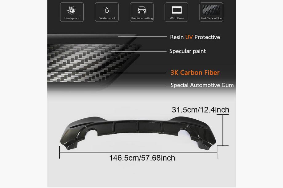 BMW 1 Series F20/F21 2011-2019 Diffuseur de Pare-chocs Arrière (pour M-Sport 2015-2019, Carbone) Photo 5