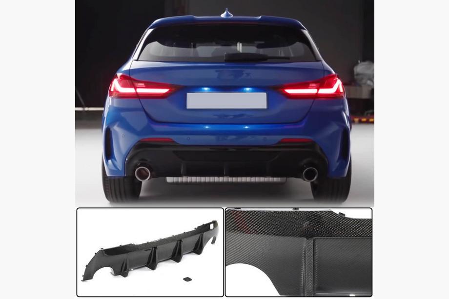 BMW 1 Series F40 2019-2024 Diffuseur de Pare-chocs Arrière (pour M-Sport, Carbone) Photo 1