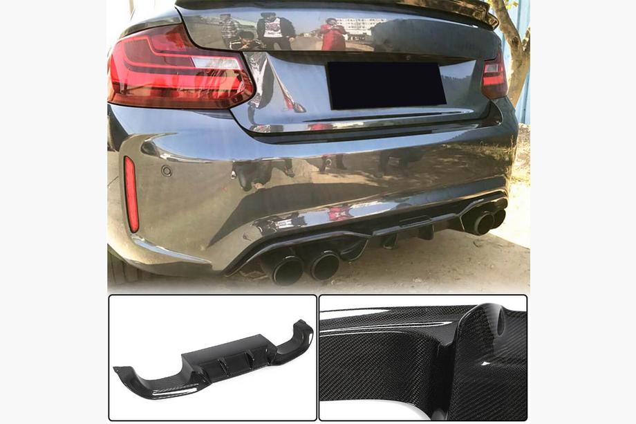 BMW 2 Series F22/F23 2014-2021 Diffuseur Arrière V4 pour F87 M2/M2C, Carbone Image