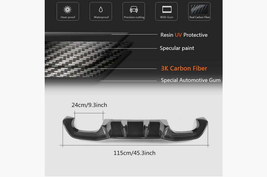 BMW 2 Series F22/F23 2014-2021 Diffuseur Arrière V6 (pour F87 M2/M2C, Carbone) Photo 6