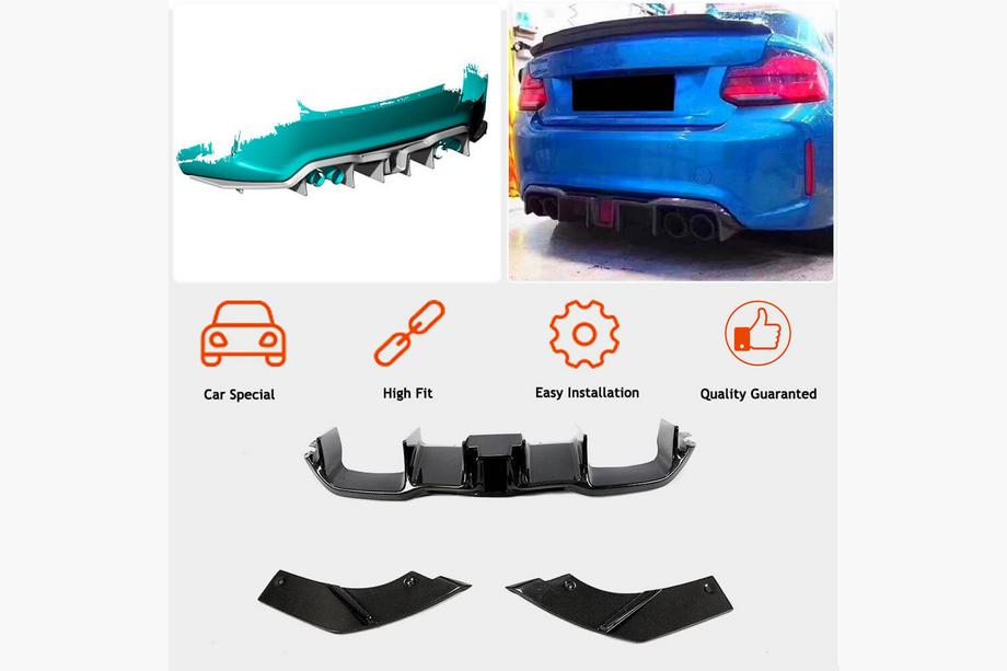 BMW 2 Series F22/F23 2014-2021 Diffuseur Arriere V8 (pour F87 M2/M2C, Carbone) Photo 2