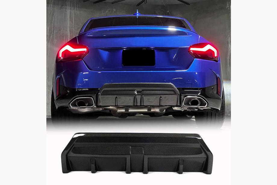 BMW 2 Series G42 2021- Diffuseur de Pare-Chocs Arrière V2 (pour M-Sport, Carbone) Photo 1
