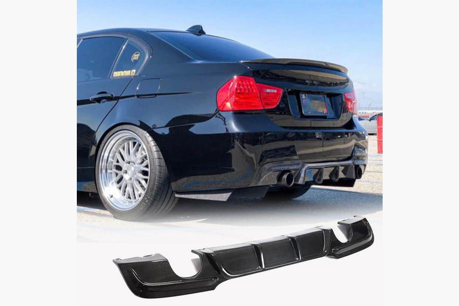BMW 3 Series E90/E91 2005-2011 Diffuseur de Pare-chocs Arrière FRP V4 (pour E90 M Sport) Image