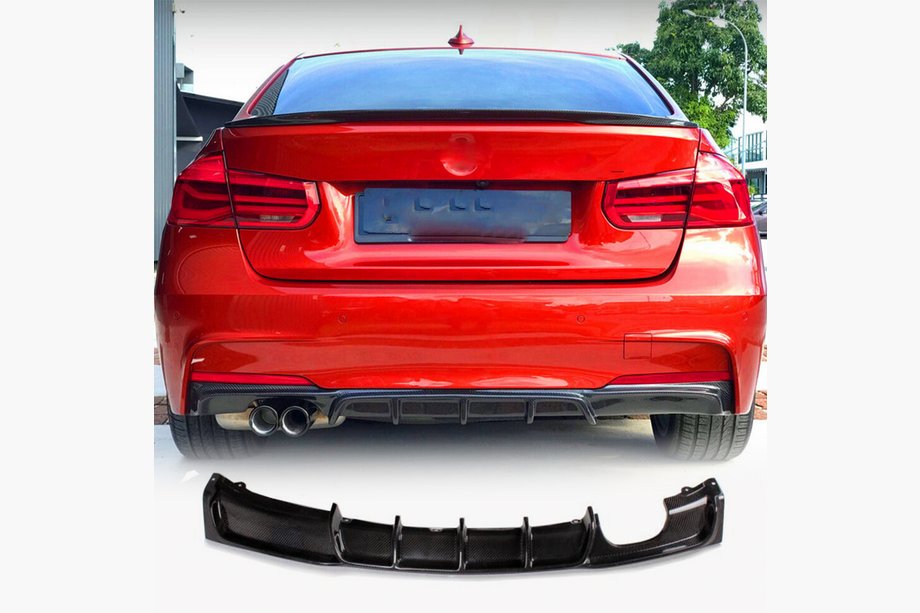 BMW 3 Series F30/F31 2012-2019 Diffuseur de Pare-Chocs Arriere Carbone V6 (pour M-Sport) Image