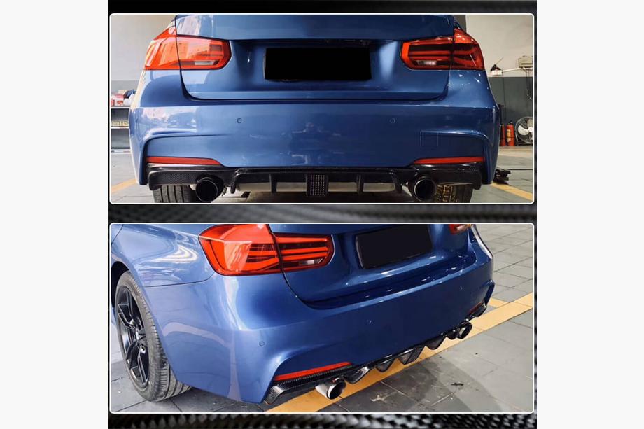 BMW 3 Series F30/F31 2012-2019 Diffuseur de Pare-chocs Arrière Carbone V9 (pour M-Sport) Photo 5