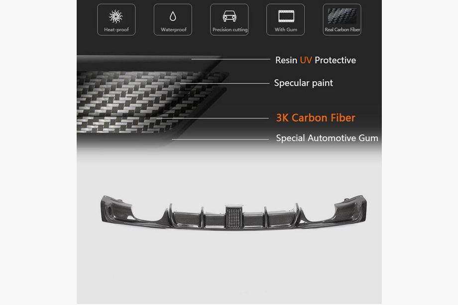 BMW 3 Series F30/F31 2012-2019 Diffuseur de Pare-chocs Arrière Carbone V9 (pour M-Sport) Photo 7