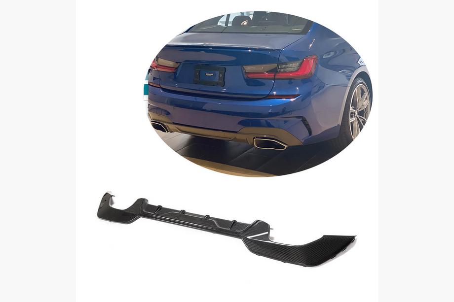 BMW 3 Series G20/G21 2018- Diffuseur de Pare-Chocs Arrière MP-Style (pour M-Sport 2018-2022, Carbone) Photo 1