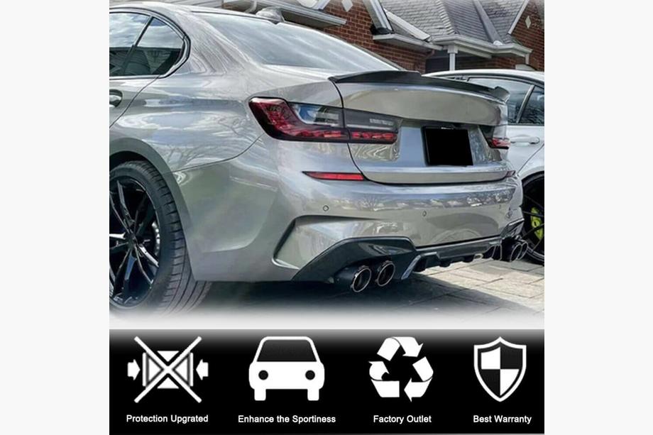 BMW 3 Series G20/G21 2018- Diffuseur de Pare-chocs Arrière (pour M340i 2018-2022, Carbone) Photo 2