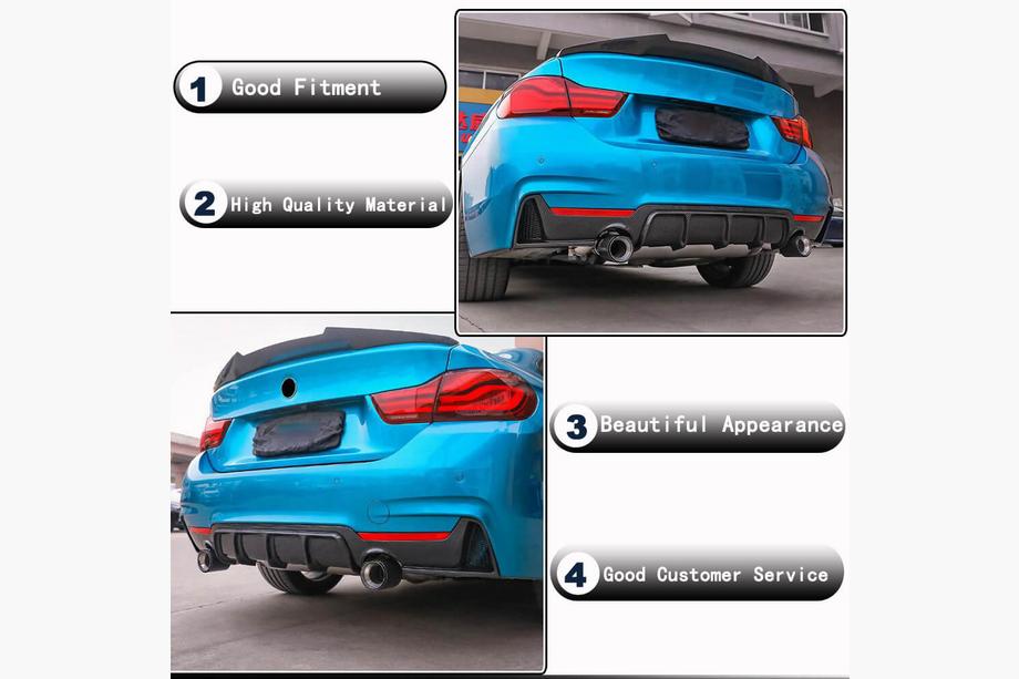 BMW 4 Series F32/F33/F36 2012-2020 Diffuseur Arrière V4 (pour M-Sport, Carbone) Photo 4