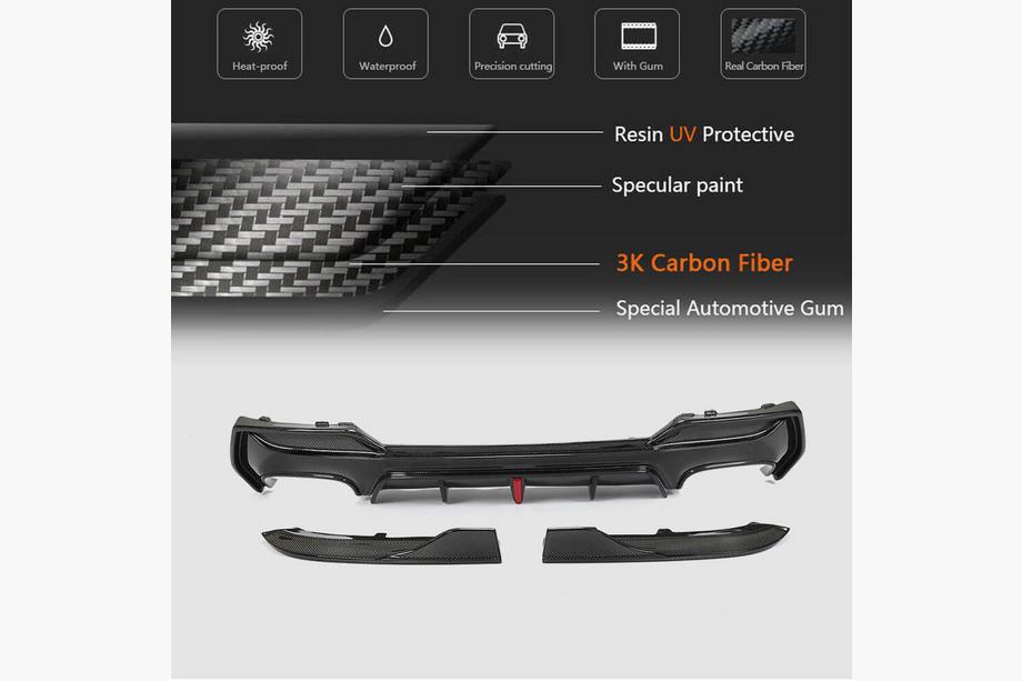 BMW 4 Series G22/23/26 2020- Diffuseur de Pare-chocs Arrière FRP V4 (M-Sport) Photo 5