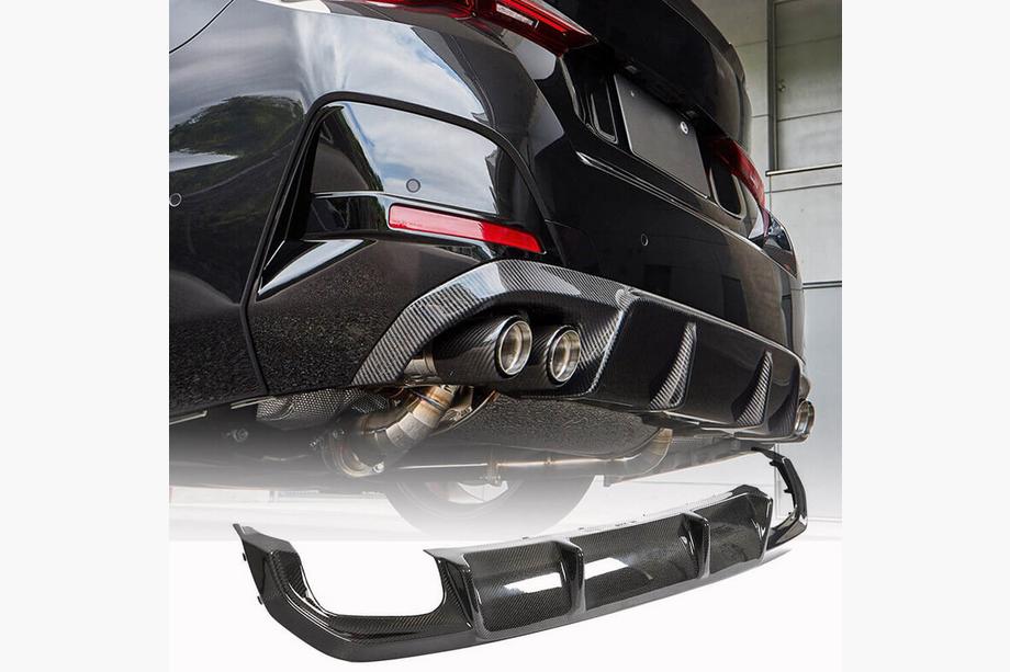 BMW 4 Series G22/23/26 2020- Diffuseur de Pare-Chocs Arrière V2 (pour G26 M-Sport, Carbone) Photo 1