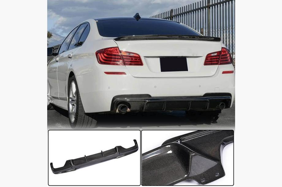 BMW 5 Series F10/F11 2010–2016 Diffuseur de Pare-chocs Arrière Carbone V5 (M-Sport) Image