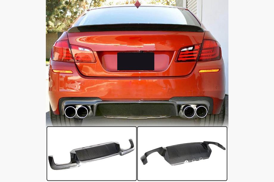BMW 5 Series F10/F11 2010–2016 Diffuseur de Pare-chocs Arrière Carbone V4 (pour M5) Photo 1