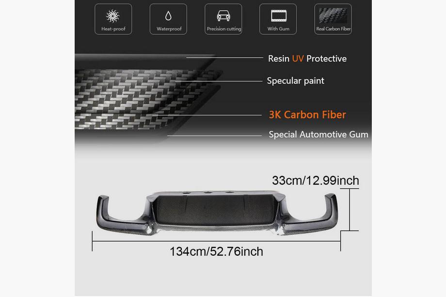 BMW 5 Series F10/F11 2010–2016 Diffuseur de Pare-chocs Arrière Carbone V4 (pour M5) Photo 5