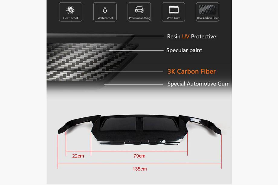 BMW 5 Series F10/F11 2010–2016 Diffuseur Arrière V4 pour F10 M5, Carbone Photo 5