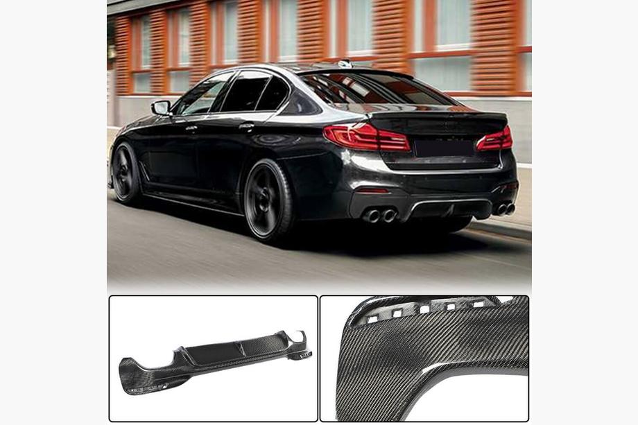 BMW Série 5 G30/G31 2017–2023 Diffuseur arrière V3 pour M-Sport/M5 F90 (Carbone) Photo 1