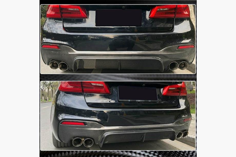 BMW Série 5 G30/G31 2017–2023 Diffuseur arrière V3 pour M-Sport/M5 F90 (Carbone) Photo 3