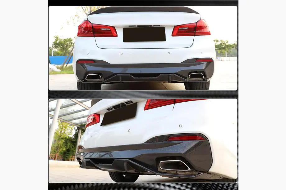 BMW Série 5 G30/G31 2017–2023 Diffuseur de pare-chocs arrière V4 (pour M-Sport/M5 F90, Carbone) Photo 17
