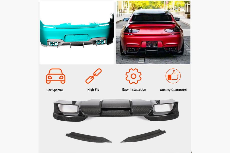 BMW 6 Series F12/F13/F06 2011-2018 Diffuseur de Pare-chocs Arrière FRP V6 (pour M6) Photo 2